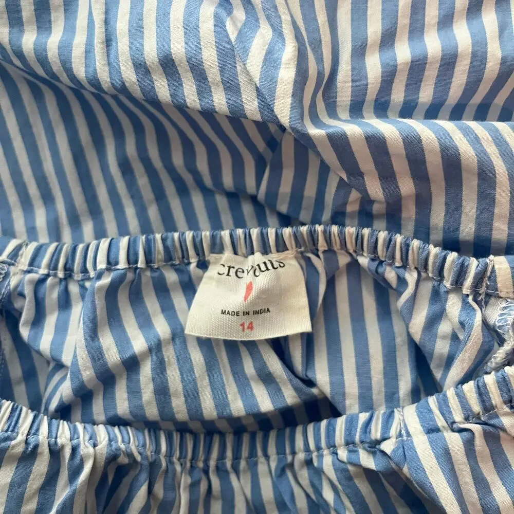 J. Crew Crewcuts Girl’s Blue and White Striped Cropped Top Cotton